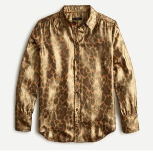 J. Crew size 4 Button up Shimmer Leopard Blouse